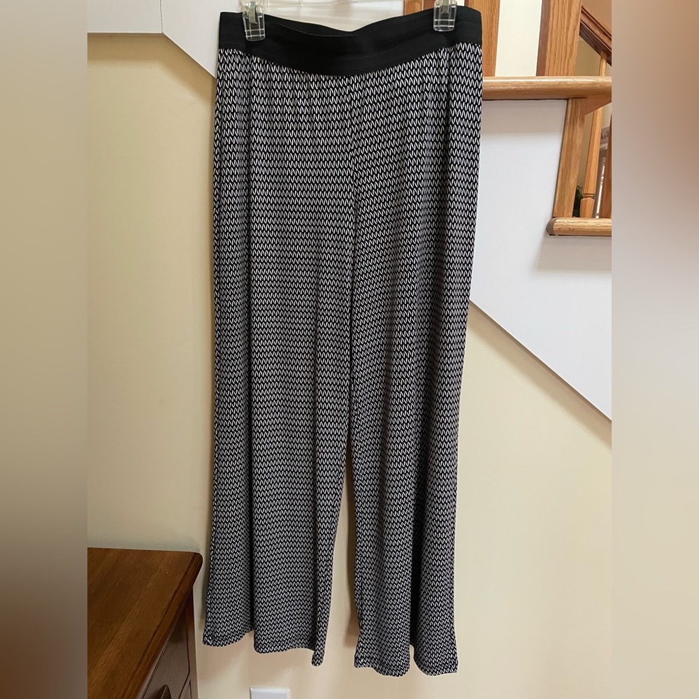 Alfani Black and White Geometric Wide Leg Pants